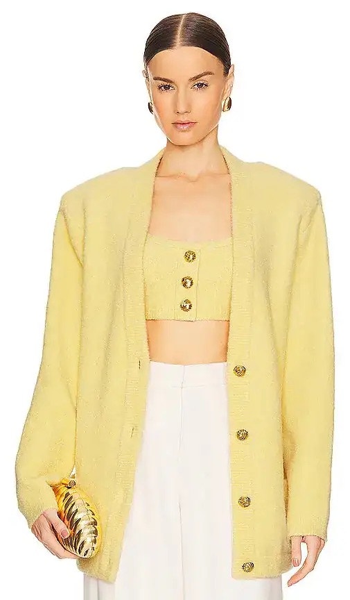 Ronny Kobo Hilari Cardigan In Yellow. - Size S Nwt
